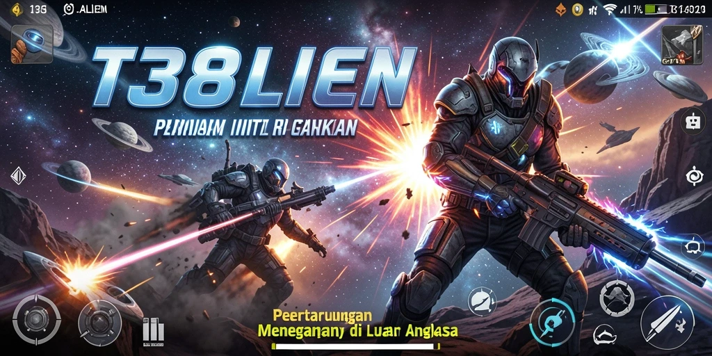 Tangkapan layar permainan 138ALIEN menampilkan aksi seru di luar angkasa.