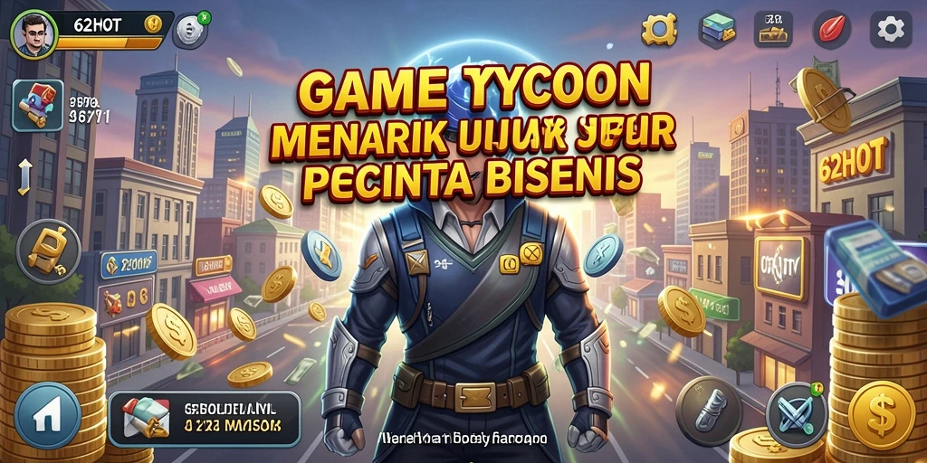 Tampilan gameplay menarik dari 62HOT yang menunjukkan manajemen bisnis.