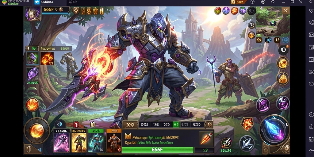 Tampilan menakjubkan dari gameplay MMORPG 666F yang penuh aksi.