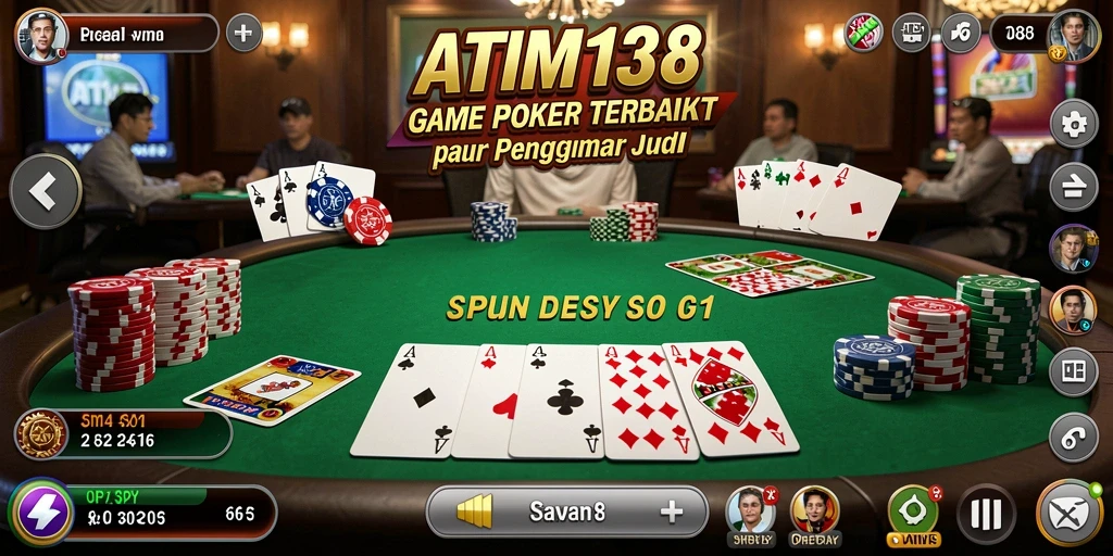 Tampilan gameplay Poker yang menarik dan interaktif di ATM138.