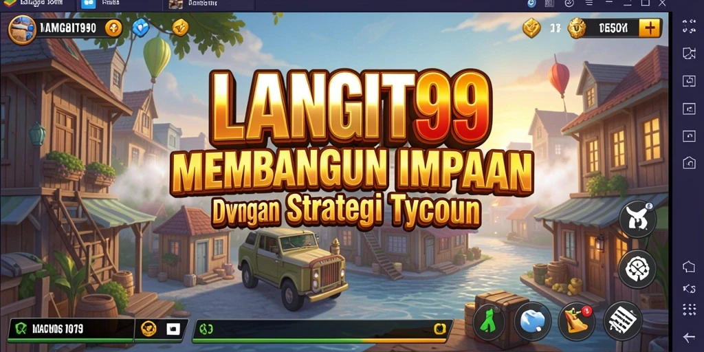 Tampilan gameplay LANGIT99 dengan elemen strategi dan pembangunan bisnis.