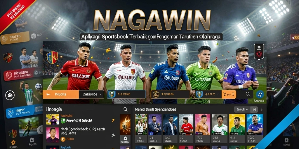 Tampilan antarmuka pengguna aplikasi NAGAWIN yang menarik dan fungsional.