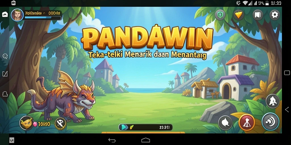 Tampilan gameplay PANDAWIN yang penuh warna dan menarik.