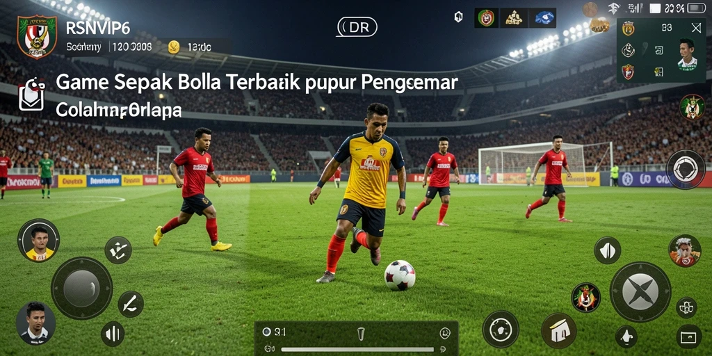 Tampilan gameplay RSNVIP6 yang menampilkan aksi seru di lapangan sepak bola.