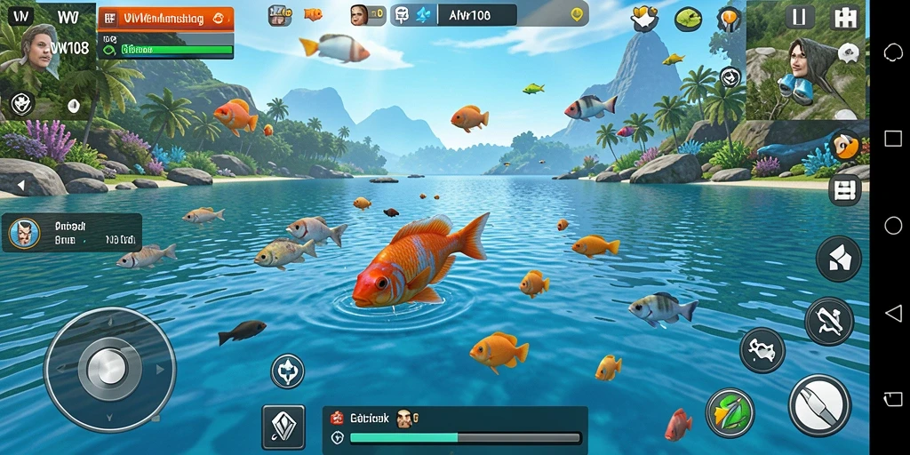 Gameplay seru dari VW108 yang menampilkan aksi memancing.