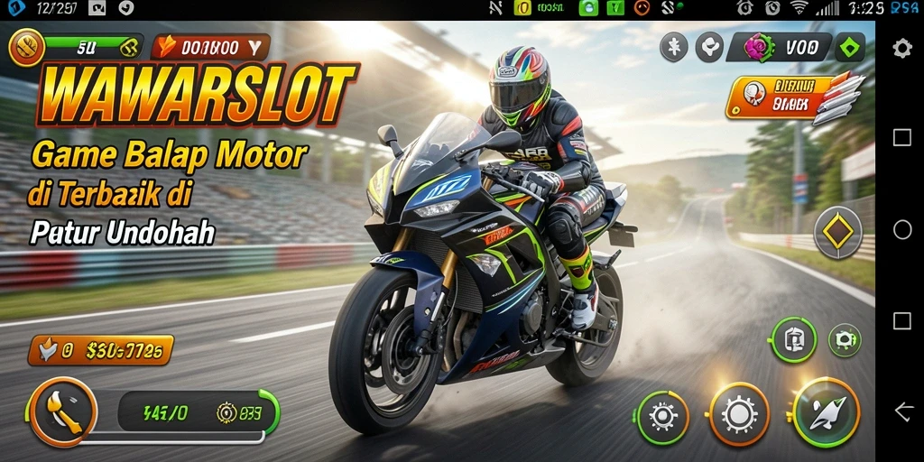 Tampilan mendebarkan dari gameplay balap motor WAWARSLOT.
