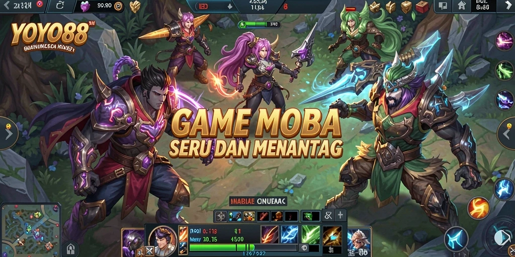 Gameplay seru di YOYO88 dengan pertarungan MOBA tak terlupakan.
